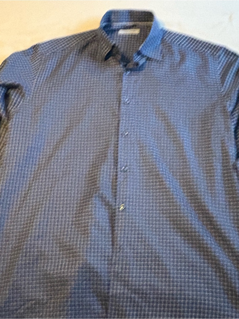 Ermenegildo Zegna dress shirt, men’s XL blue white black check Italian luxury - Picture 6 of 13